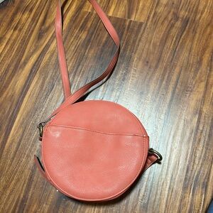 Coral and Brown Crossbody Bag